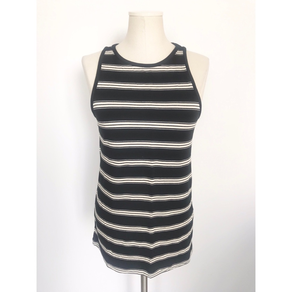 Lou & Grey NWT black & white stripe tank top